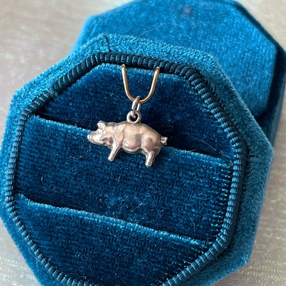 Super Cute! Antique 800/835 German Silver Lucky Pig Charm- 1 gram 🐖